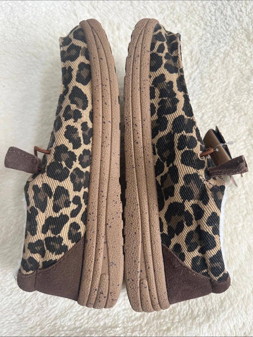 Lamo Paula Canvas Slip-On Comfort Shoes Women 7 Animal Print‎ Faux Wool Lining